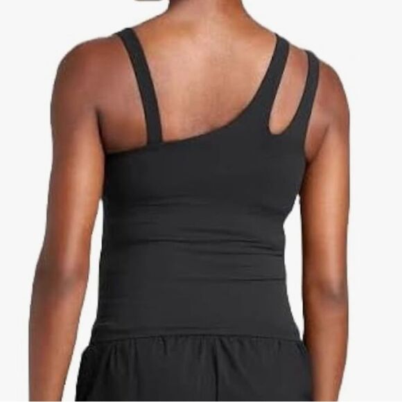 All In Motion Black Asymmetrical Strap Tank Top, Size L, NWT - Picture 2 of 13